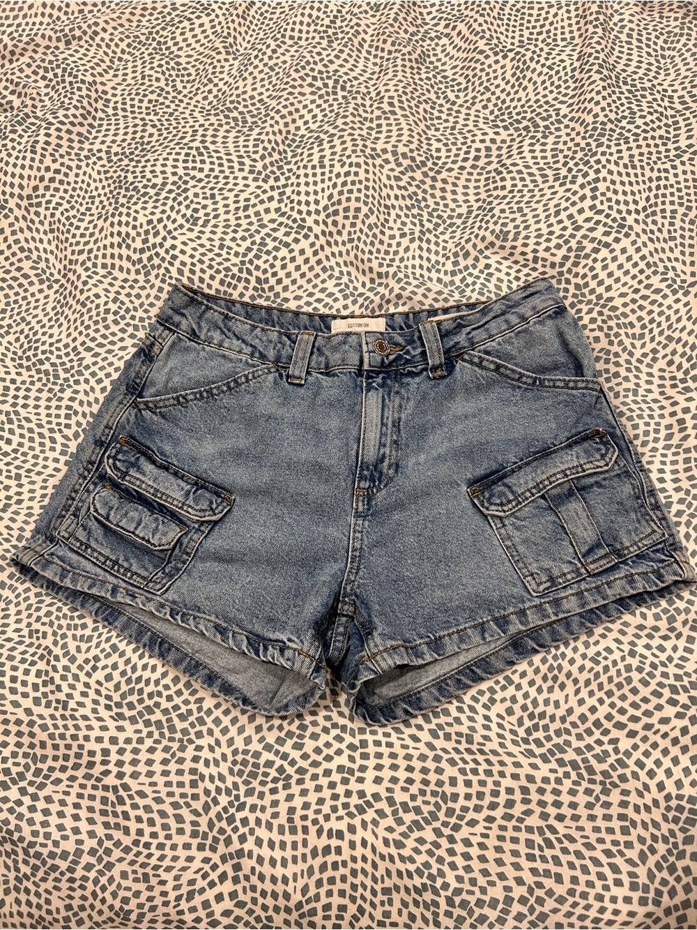 COTTON:ON Blue Denim Cargo Shorts